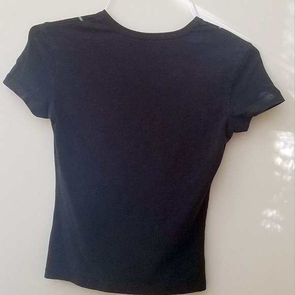 A/X Armani Exchange Women's Black Spell Out Short Sleeve Logo T-Shirt Size: S - Picture 3 of 3